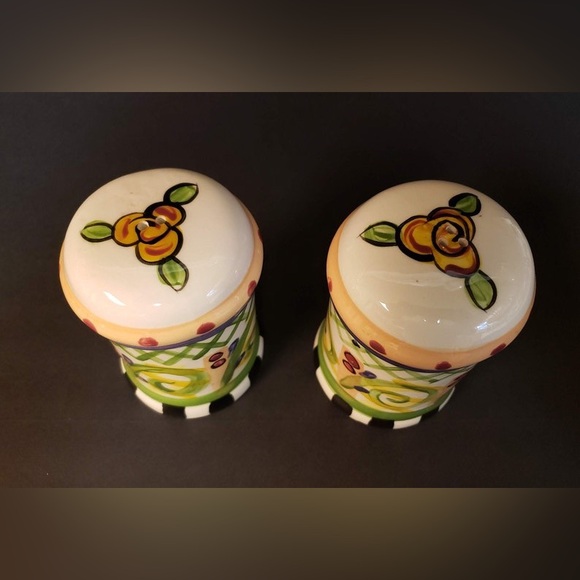 VICKI CARROLL Salt & Pepper Shakers, Vintage Razzle Dazzle 1996 MS Artist Signed - Picture 2 of 11